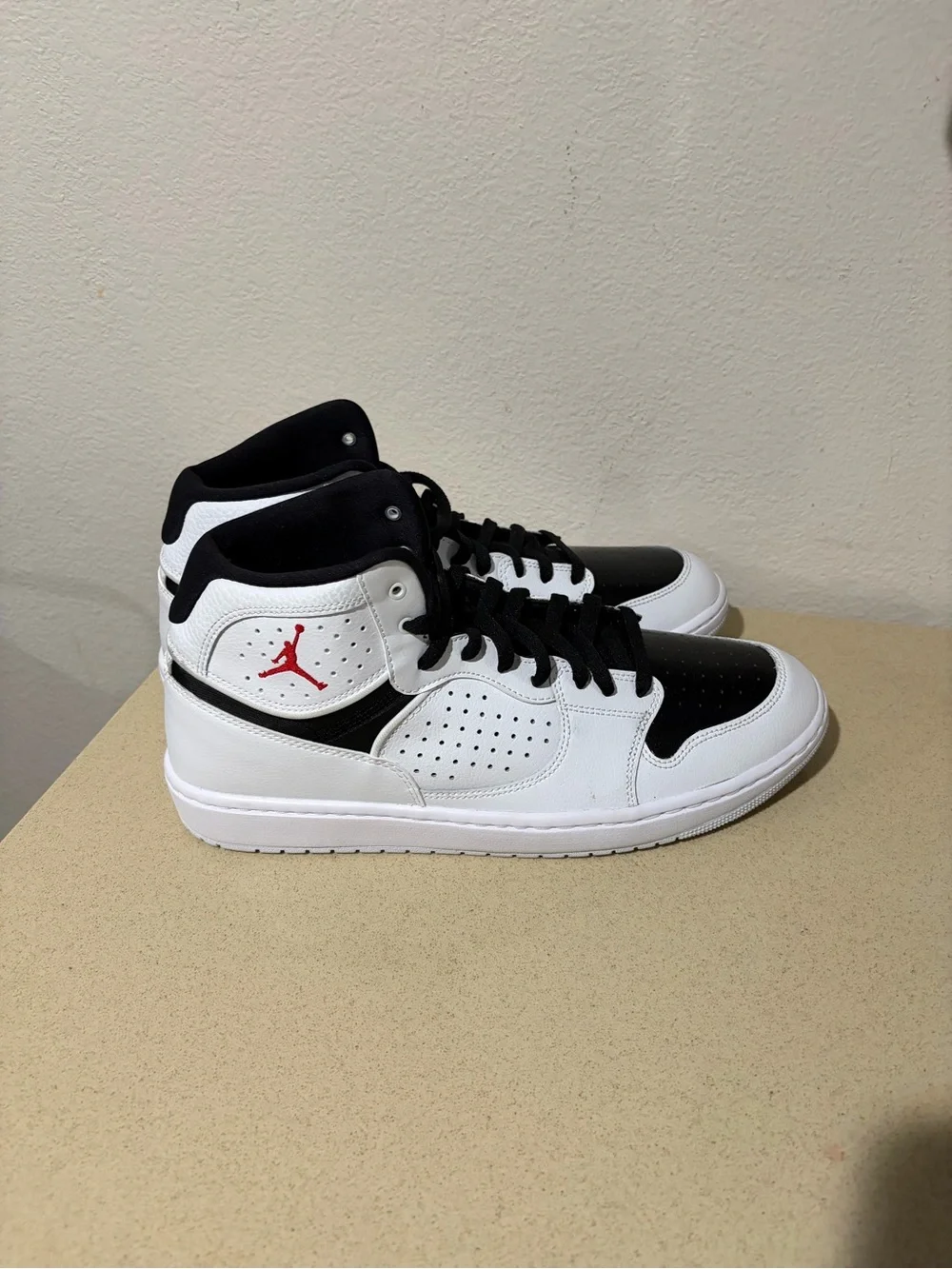 Jordan Men's Black, White & Red High-Top Sneakers